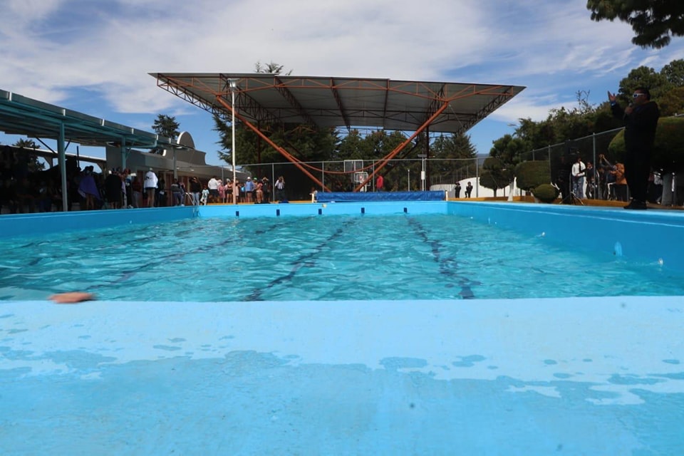 Reinauguración de la remodelación de la alberca Semi-Olipica de la unidad deportiva de Pueblo Nuevo.