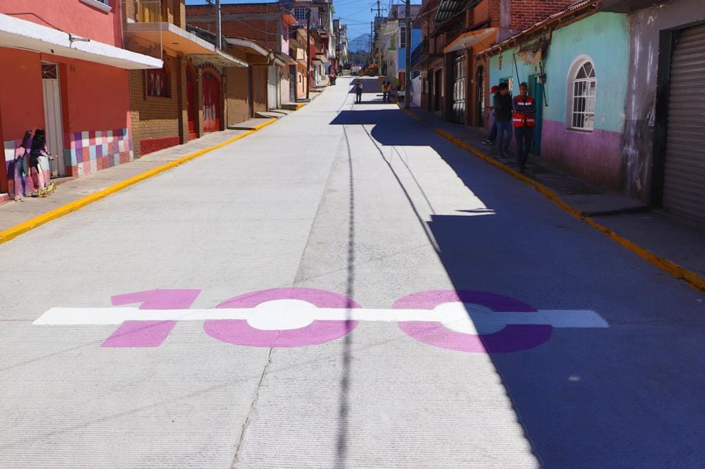 Construcción de calle Matamoros, producto de una Gira Soluciones.